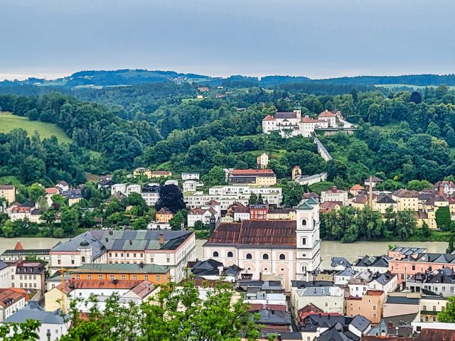 Passau, Blick von der Veste Oberhaus