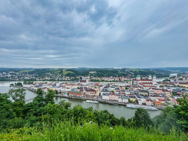 Passau, Blick von der Veste Oberhaus