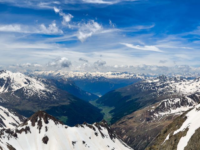 Blick vom Dreiländereck Richtung Reschensee