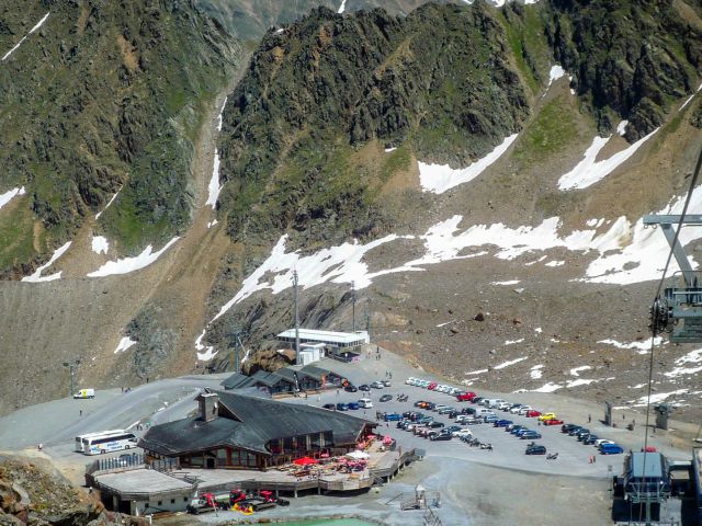 Vista del restaurante glaciar Weißsee